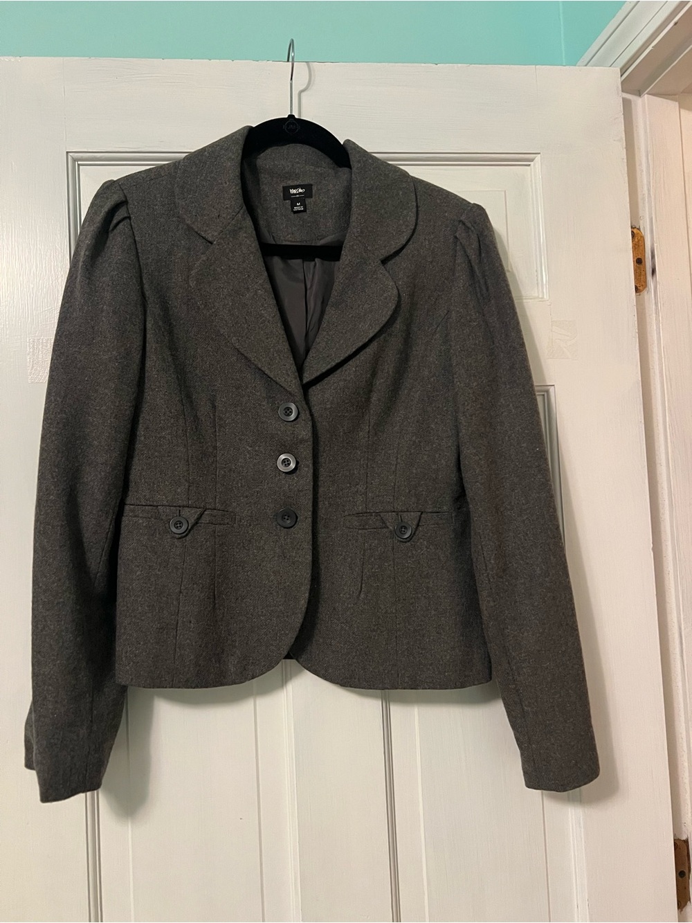 Dark Gray Tailored Blazer Jacket